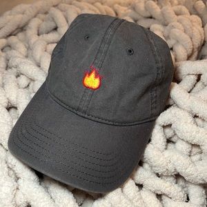 Gray Hat with Fire Emoji